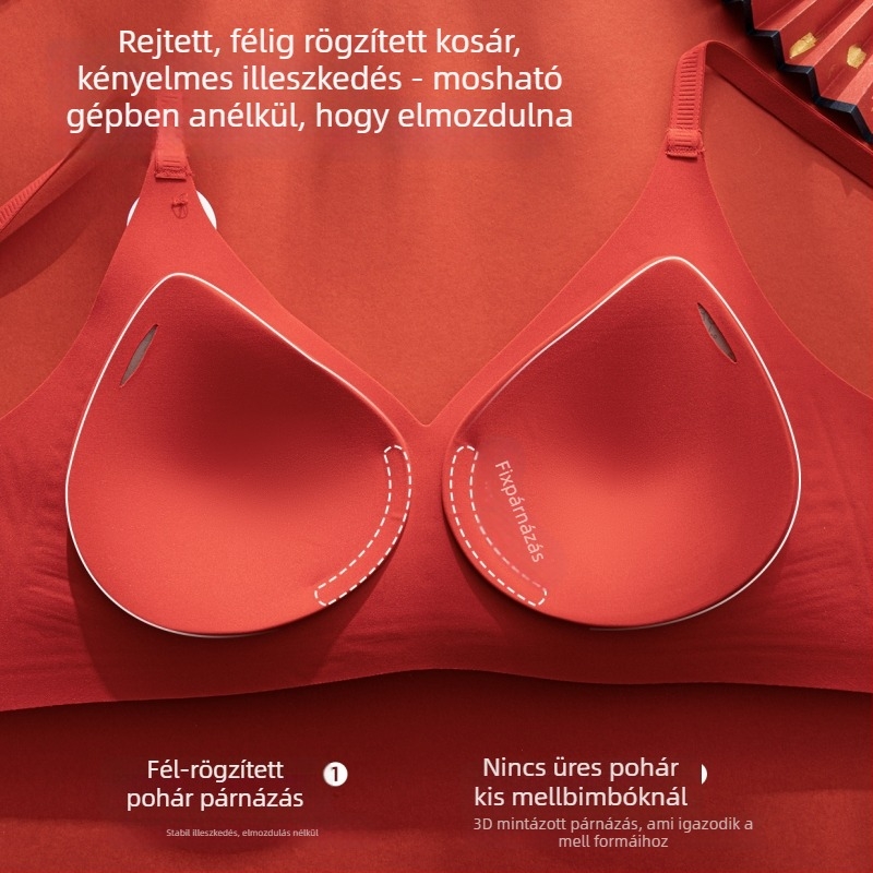 3/4-es kosaras női alsó szett, vékony formázott pamutkosár, nylon/poliamid anyag, acélgyűrű nélkül, hátul háromkapcsos zár