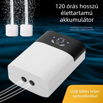 Songbao csendes oxigénpumpa akváriumhoz, kétirányú AC/DC tápegység, újratölthető aerator