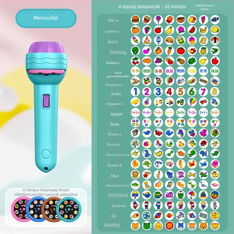Gyermekek számára fényvetítő hordozható lámpa játék — oktatási funkció, szellemi fejlesztés és szülő–gyermek interakció, 4–6 éveseknek