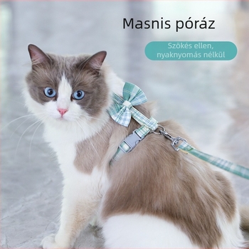 Nyári macska póráz anti-kioldódás dizájn és kényelmes hám a sétákhoz