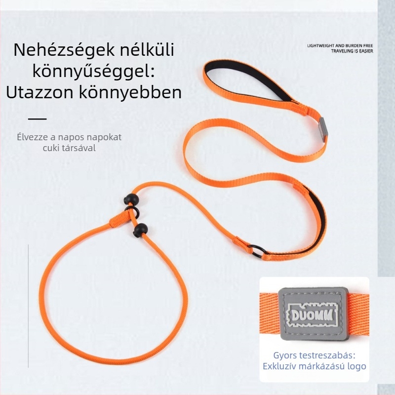 Duomao nylonból készült kisállatpóráz, fényvisszaverő P-lánccal, integrált, kézszorítás elleni kialakítás (Anyag: Nylon; Márka: Duomao; Csomagolás: 200 db; Kategória: kisállat-lánc/kötél)