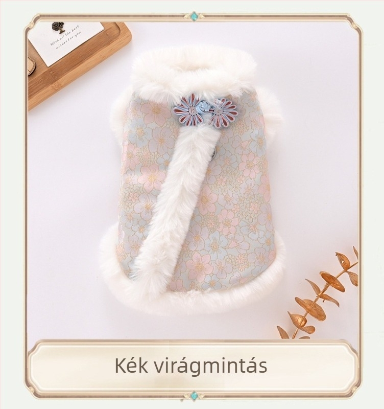 Kínai stílusú Tang ruha kis kutyáknak: Teddy, Bichon Frisé, Maltese, Pomeranian – meleg, vastag mellény