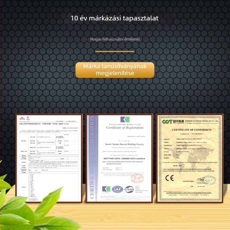 Poliészter hegymászóöv sík gyűrűvel, magas szilárdságú, kopásálló