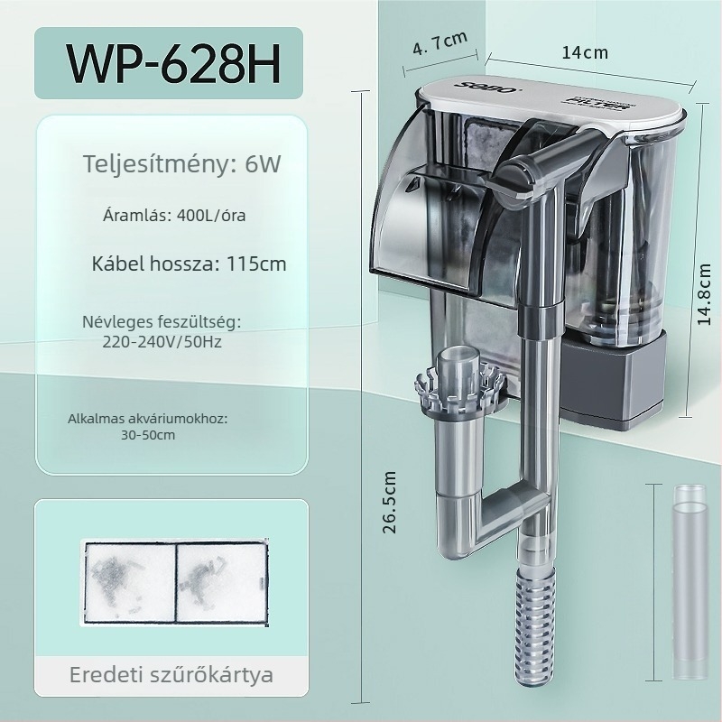 Songbao Falra szerelt külső akvárium szűrő, három az egyben, csendes, energiatakarékos, könnyen tisztítható (Anyag: Műanyag; Súly: 0,2 kg; Márka: Songbao)