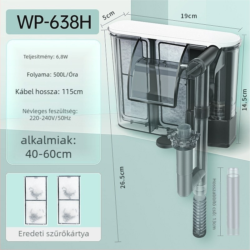 Songbao Falra szerelt külső akvárium szűrő, három az egyben, csendes, energiatakarékos, könnyen tisztítható (Anyag: Műanyag; Súly: 0,2 kg; Márka: Songbao)