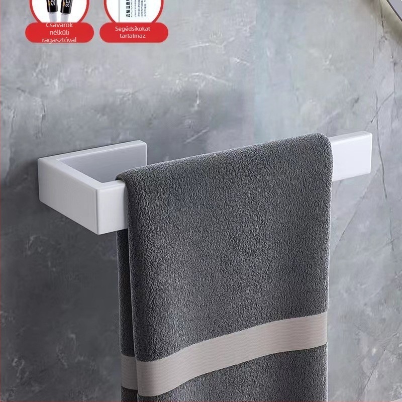 Rozsdamentes acél törölközőtartó, fúrás nélküli telepítés, anodizált felület, 5 kg terhelhetőség