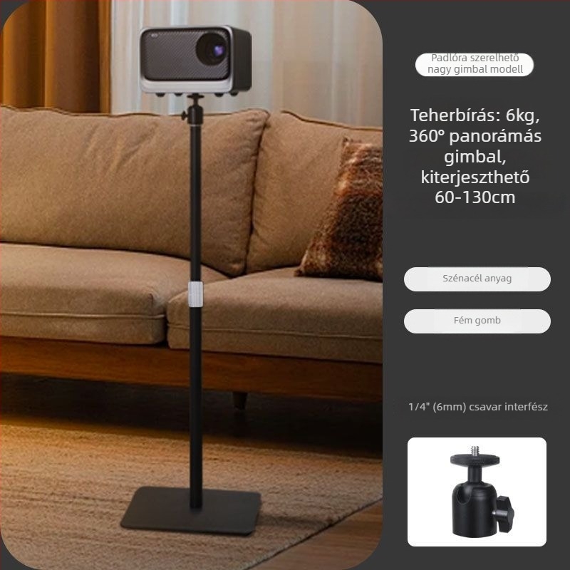 Projektor állvány – padlóra vagy asztalra, rejtett falra rögzítés, fúrás nélküli telepítés, univerzálisan kompatibil különböző márkákkal