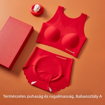 Varrat nélküli sportmelltartó tiniknek, mellény-stílusú, piros