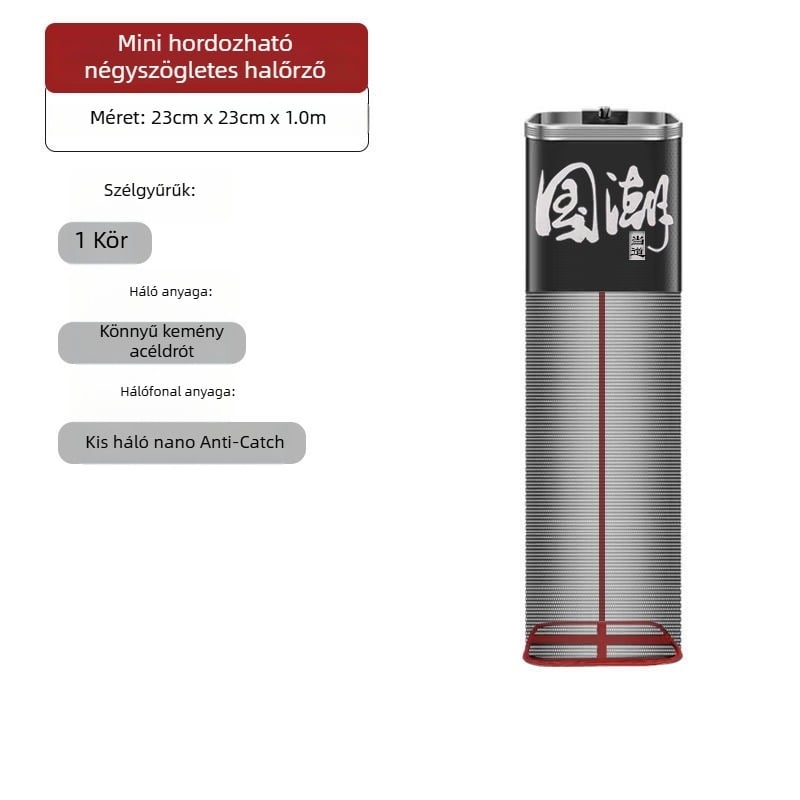 Hálótáska védő háló a horgászathoz, nylon, Bawon, négyszögletes nyílás, gyors száradás, apró szemű háló