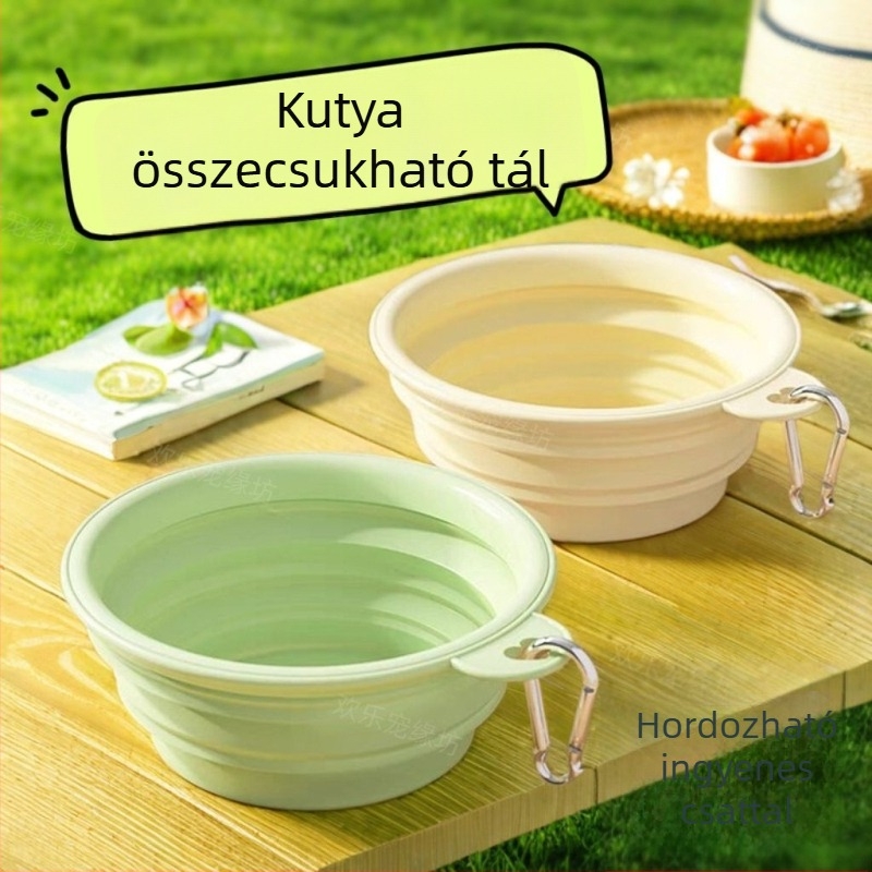 Összecsukható szilikon kutyatál – hordozható kültéri etető- és ivó tál (Anyag: Szilikon; Kategória: Kisállat étel; Automatikus etetés: Nincs; Import: Nincs; IP engedély: Nincs)
