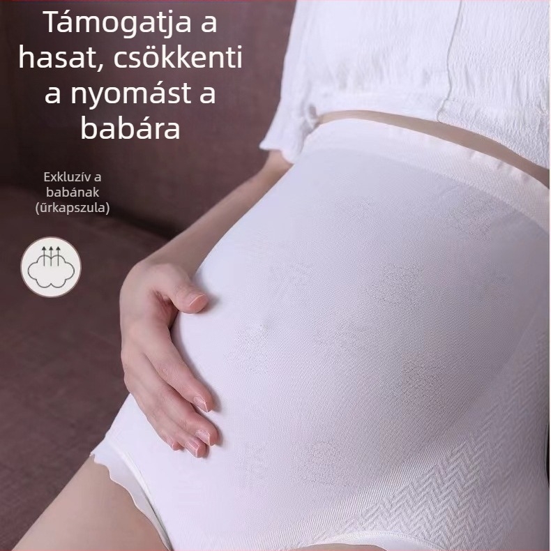 Kismama nadrágok: magas derékú, varrat nélküli, hasi kontroll, antibakteriális, fő anyag nylon 90–95%