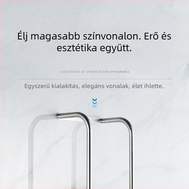Fali törölközőtartó rozsdamentes acélból, többszintes, 10 kg teherbírás, modern minimalist dizájn (spray felületkezelés; lgc márka; tárolás)