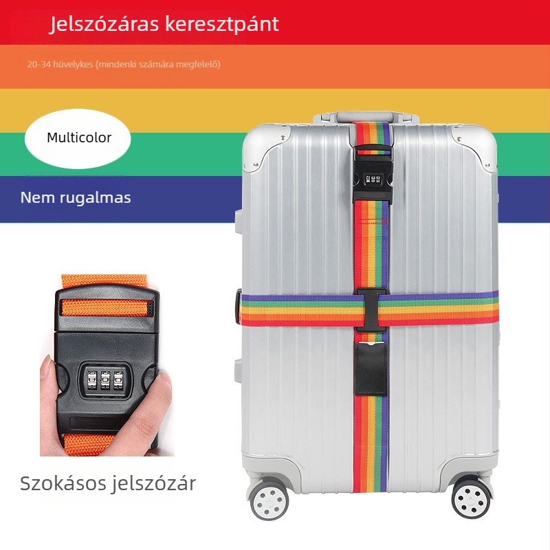 Keresztezett poggyászsín jelszavas zárakkal – nylonból készült csomagoló pánt