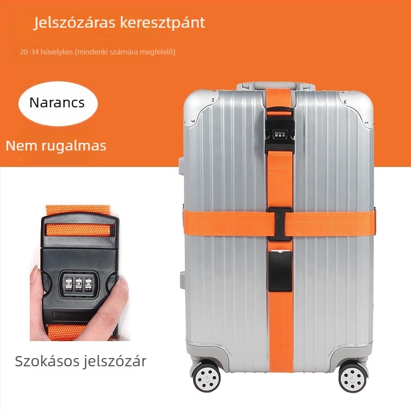 Keresztezett poggyászsín jelszavas zárakkal – nylonból készült csomagoló pánt