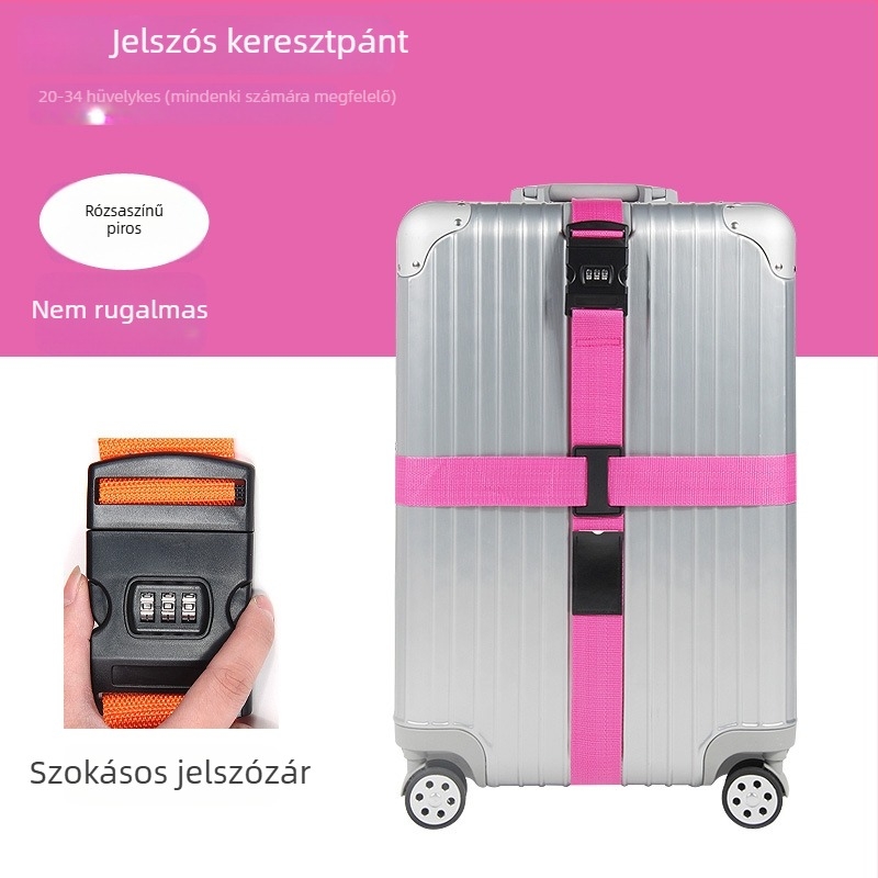 Keresztezett poggyászsín jelszavas zárakkal – nylonból készült csomagoló pánt
