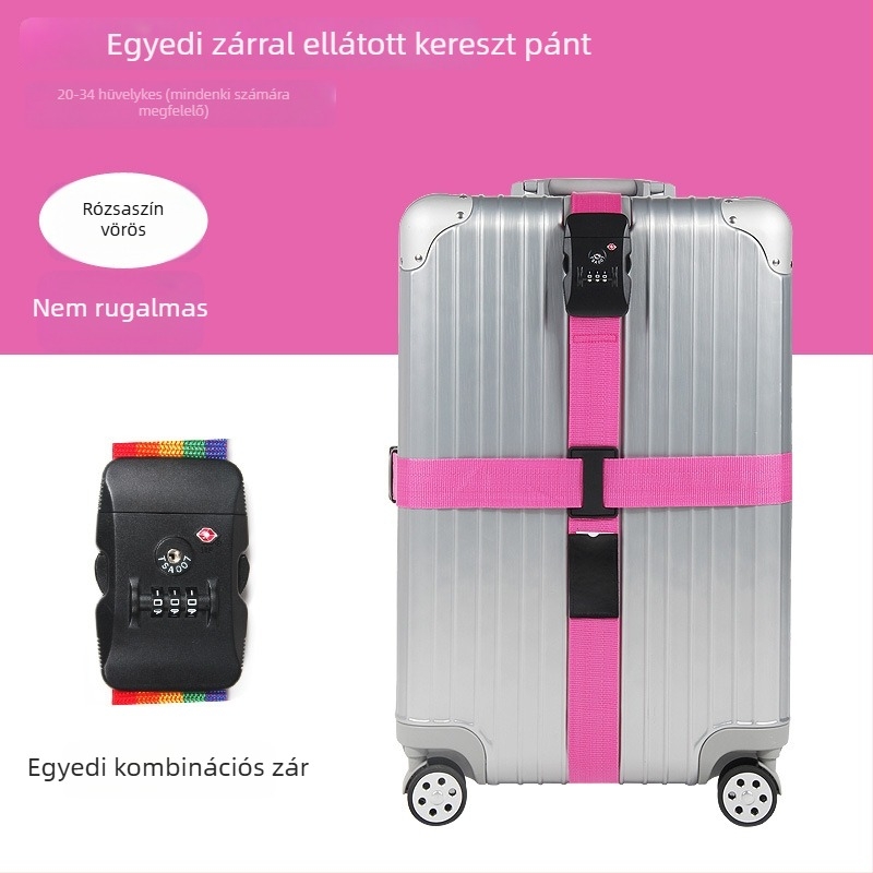 Keresztezett poggyászsín jelszavas zárakkal – nylonból készült csomagoló pánt