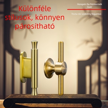 Bronz bútorfogantyú, szekrény- és ajtófogantyú, kézzel készített, új kínai stílus