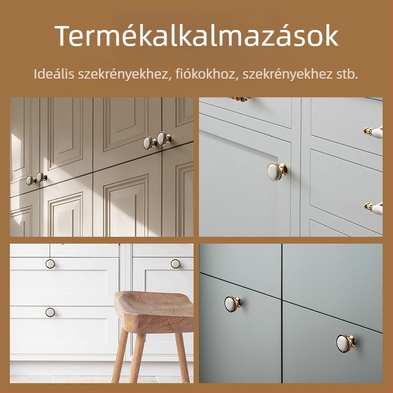 Szekrény- és ajtófogantyú, cink-ötvözetből, öntött kivitel, amerikai stílus