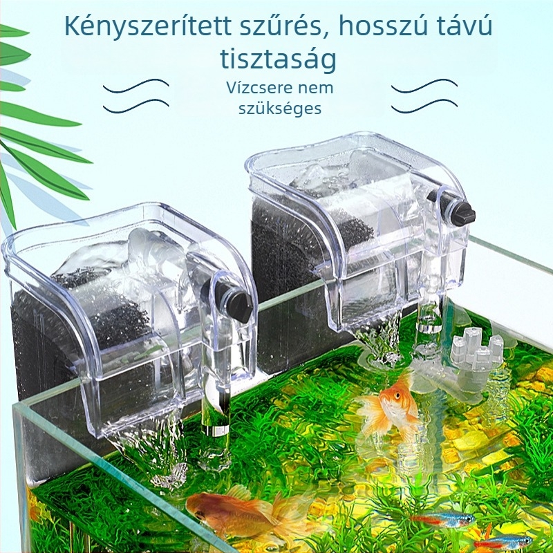 Akvarisztikai szűrőpumpa — három az egyben, csendes külső függő pumpa, zuhatós szűrő, oxigénpumpa (Anyag: Műanyag; Modell: 06; Kereskedelmi export: Igen)