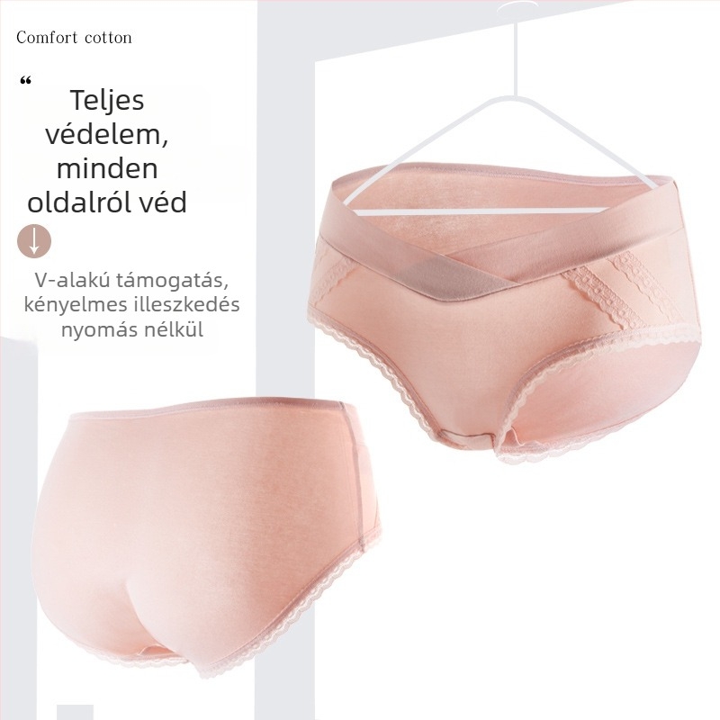 Kismama fehérnemű és szülés utáni rövidnadrág, pamutból, alacsony derékvonal, antibakteriális, szeméremrésznél pamut bélés 95–100% pamut