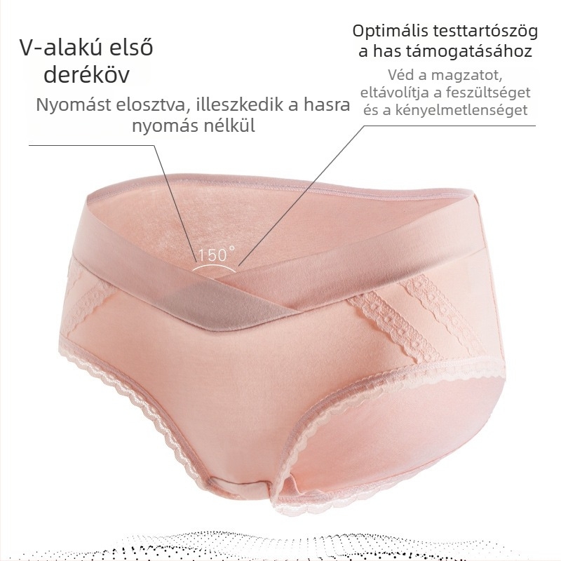 Kismama fehérnemű és szülés utáni rövidnadrág, pamutból, alacsony derékvonal, antibakteriális, szeméremrésznél pamut bélés 95–100% pamut