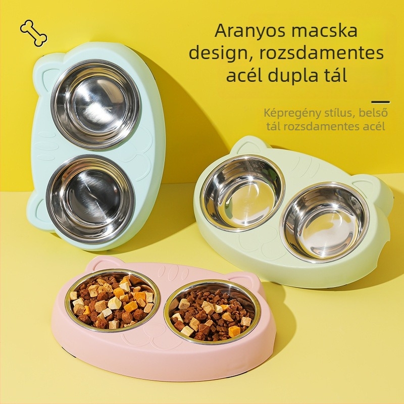 Macska és kutya etető tál – anti-fulladás, lassú etetés, minden egyben vízhez és ételhez, könnyen tisztítható, műanyag