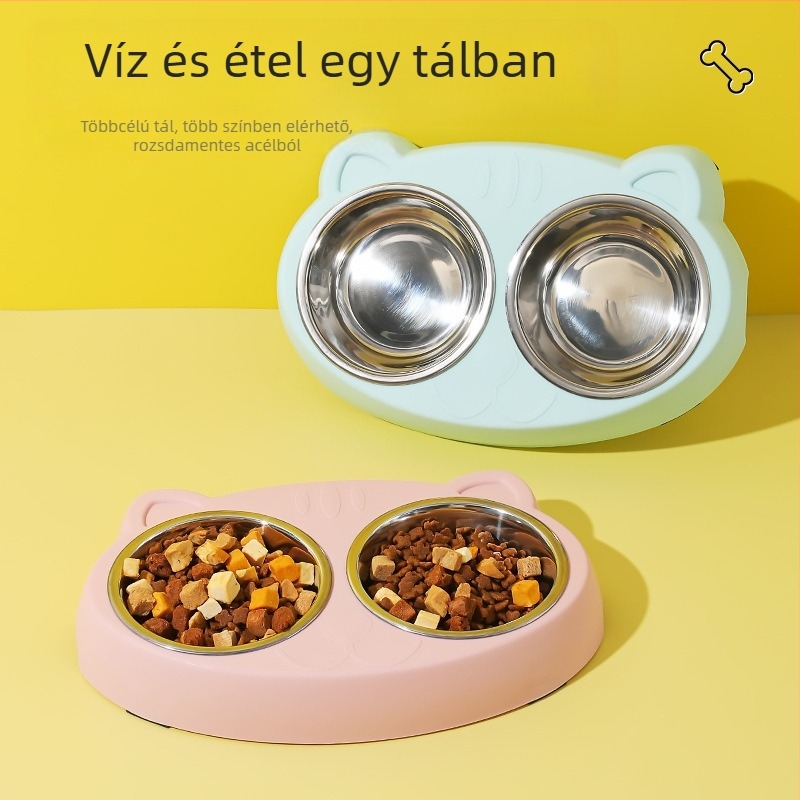 Macska és kutya etető tál – anti-fulladás, lassú etetés, minden egyben vízhez és ételhez, könnyen tisztítható, műanyag