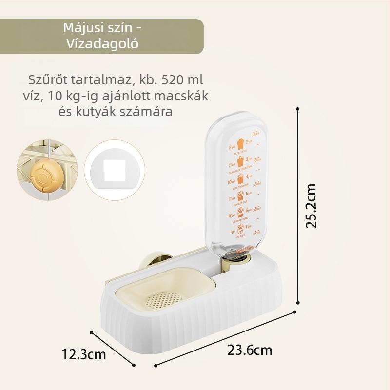 Jin Xing falra szerelhető ivóedény macskáknak és kutyáknak – műanyag, általános használat, függő, folyó vízzel