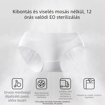 Női egyszer használatos pamut alsónemű – steril, utazáshoz, mosás nélkül, kismamáknak