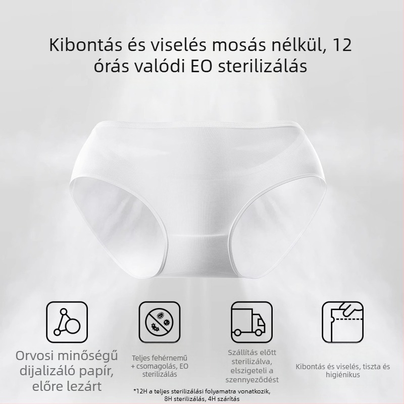 Női egyszer használatos pamut alsónemű – steril, utazáshoz, mosás nélkül, kismamáknak