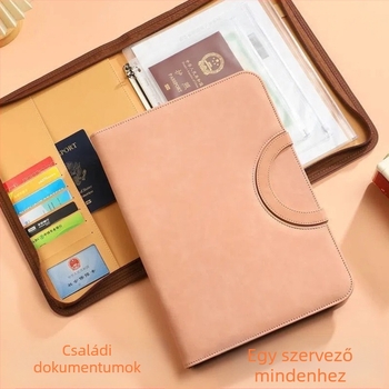 A4-es dokumentumtároló táska Baiheng, modell A4-id storage book, PU anyag, 3.5 cm vastagság, 12 oldal
