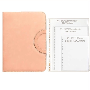 A4-es dokumentumtároló táska Baiheng, modell A4-id storage book, PU anyag, 3.5 cm vastagság, 12 oldal