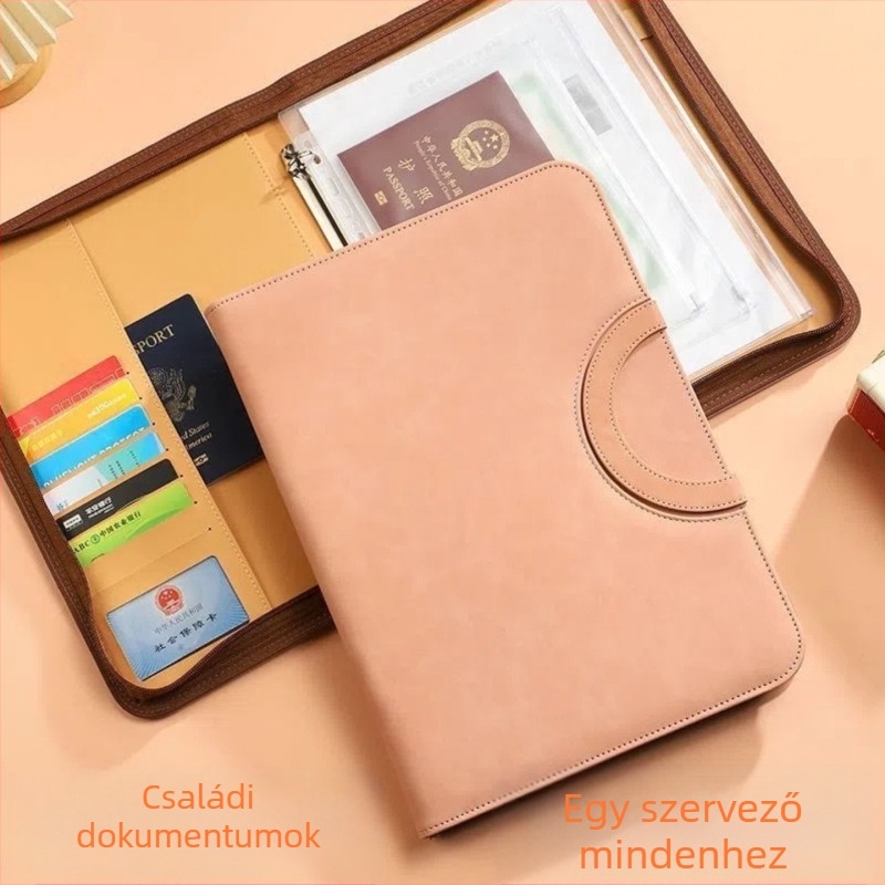 A4-es dokumentumtároló táska Baiheng, modell A4-id storage book, PU anyag, 3.5 cm vastagság, 12 oldal