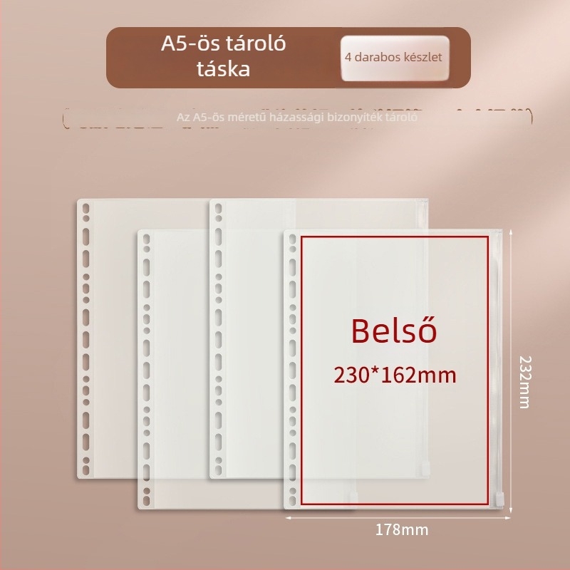 A4-es dokumentumtároló táska Baiheng, modell A4-id storage book, PU anyag, 3.5 cm vastagság, 12 oldal