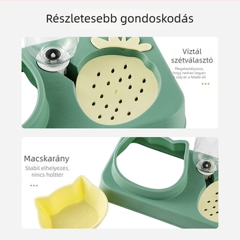 Automata itatótál macskáknak, PP anyag, Jiayou márka, teljes automata etető készlet