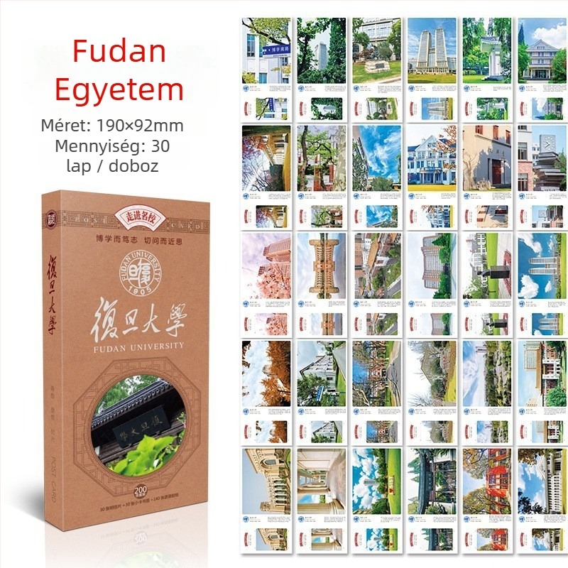 XIAOZ 30-Card üdvözlőlapok — Pastoral Stílusú, fehér kartonra nyomtatva, inspiráló üzenetek a diákok számára az egyetemre felvételi szezon kezdetén, híres iskolákkal
