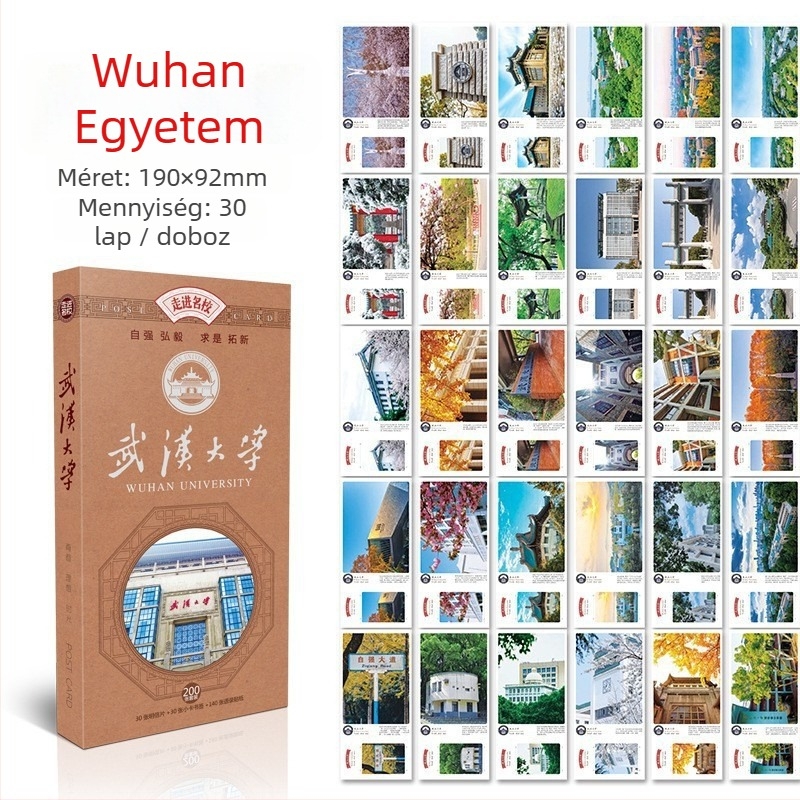 XIAOZ 30-Card üdvözlőlapok — Pastoral Stílusú, fehér kartonra nyomtatva, inspiráló üzenetek a diákok számára az egyetemre felvételi szezon kezdetén, híres iskolákkal