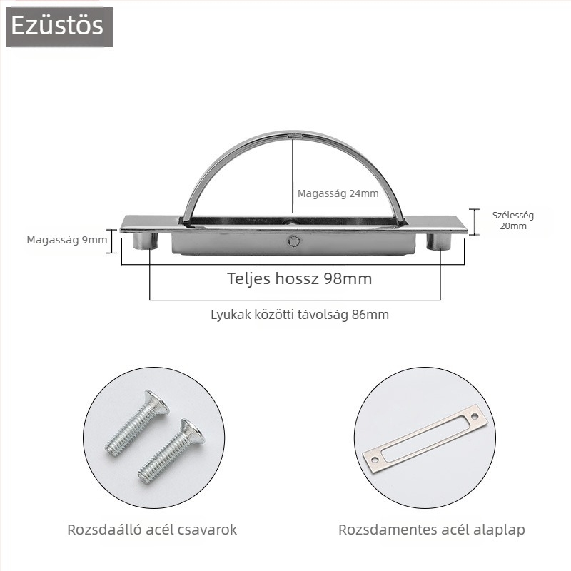 Tatami fogó – cink ötvözet, elektroplating, TM-handle modell, szekrényajtókhoz