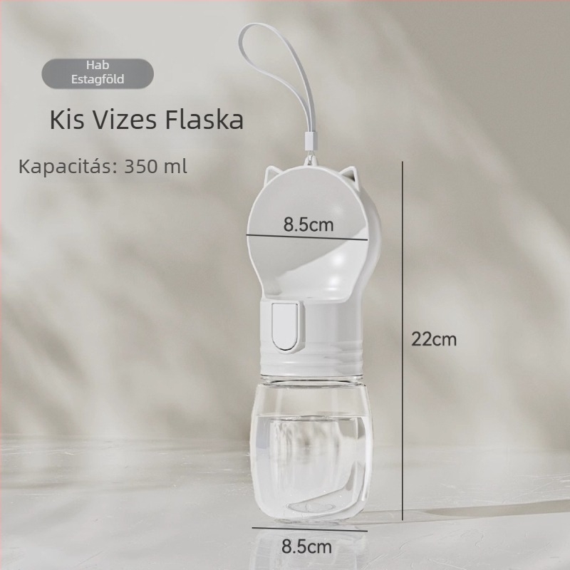 Hordozható kutya vízpalack pohárral, PP+PC anyag, termékkód: 24G0236G, kisállat etetőeszköz