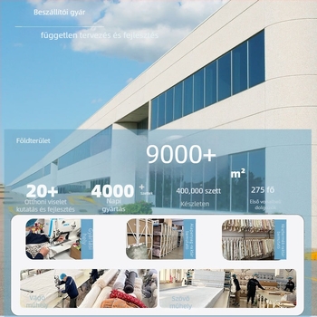 Női pizsamaszett – 100% tiszta pamut, fodros stílus, hosszú ujjú, kerek nyak