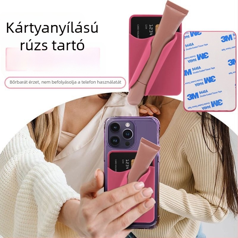 Telefon tartó kártyahellyel és rúzs/balzsam tartóval