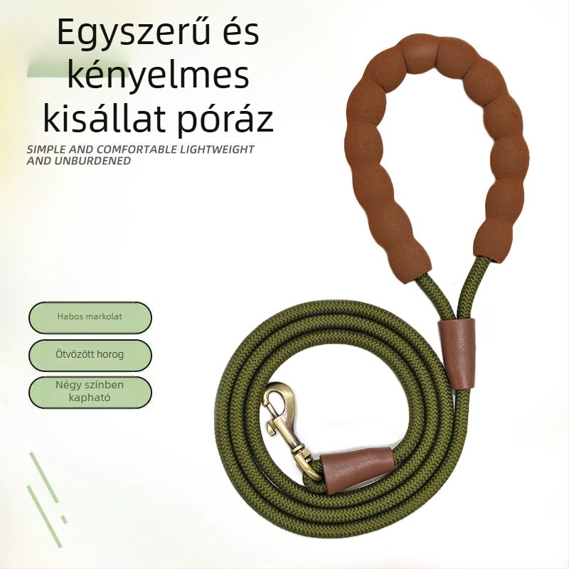 Nylonból készült kutyapóráz minden méretű kutyához — kiképző póráz, amely nem nyomja a kezet