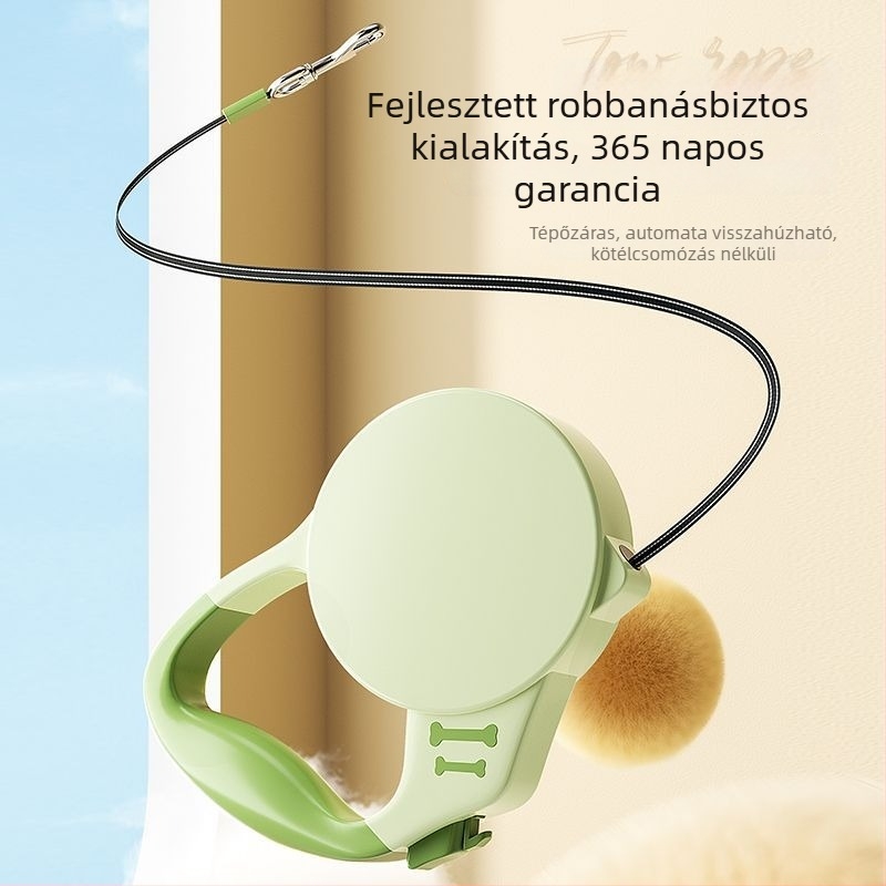 Automatikus visszahúzható póráz kutyáknak és macskáknak — műanyag és nylon anyag; kibővíthető
