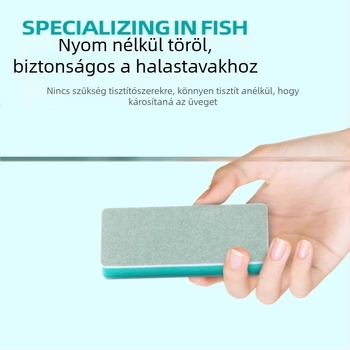 Kétoldalas üvegtisztító törlő a belső üvegfalakhoz; eltávolítja a mészkőlerakódást, vízfoltokat és foltokat; biztonságos a tartály számára; otthoni használatra; 2024-ben debütált