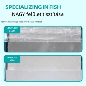 Kétoldalas üvegtisztító törlő a belső üvegfalakhoz; eltávolítja a mészkőlerakódást, vízfoltokat és foltokat; biztonságos a tartály számára; otthoni használatra; 2024-ben debütált