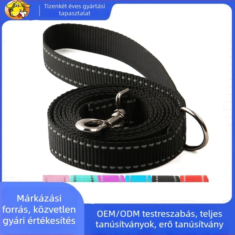 ECHO PET fényvisszaverő nejlon kutyapóráz — edzőpóráz, rögzített hosszúságú, doboz 50 darab
