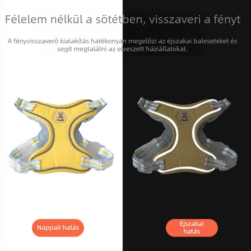 Új Macaron kutyahám pórázzal, anti-elszakadás funkcióval, kis testű kutyáknak, sétához