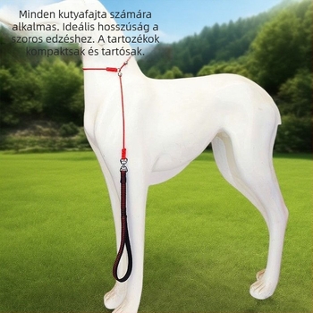 Rozsdamentes acélból készült, állítható edzőpóráz, edzéshez rögzített ponttal, csomózásmentes, kis- és közepes testű kutyáknak