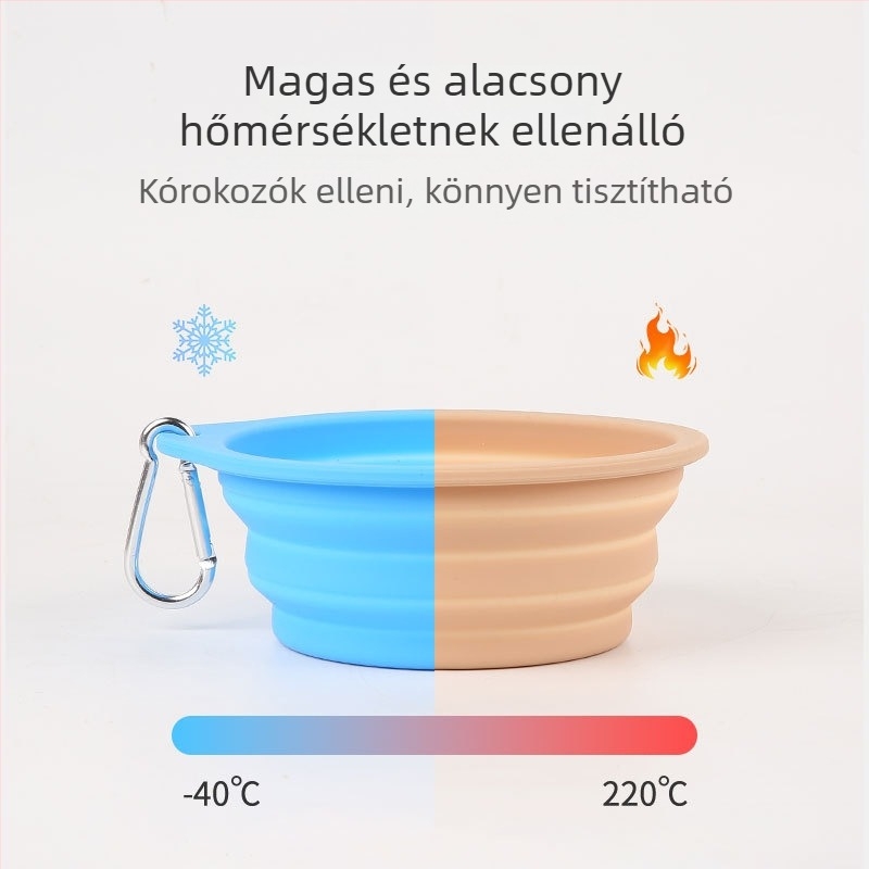 Little Pet szilikon összecsukható tál háziállatoknak – nem automata etetés; anyag: szilikon; csomagolás: 50 darab; háziállat-kiegészítők