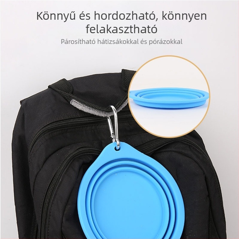Little Pet szilikon összecsukható tál háziállatoknak – nem automata etetés; anyag: szilikon; csomagolás: 50 darab; háziállat-kiegészítők